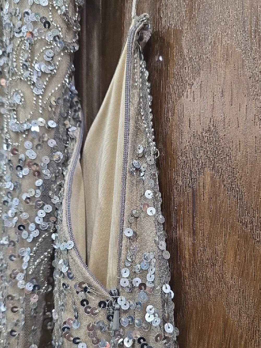 Scala Sequined Dress in Champagne and Silver - Picture 7 of 9